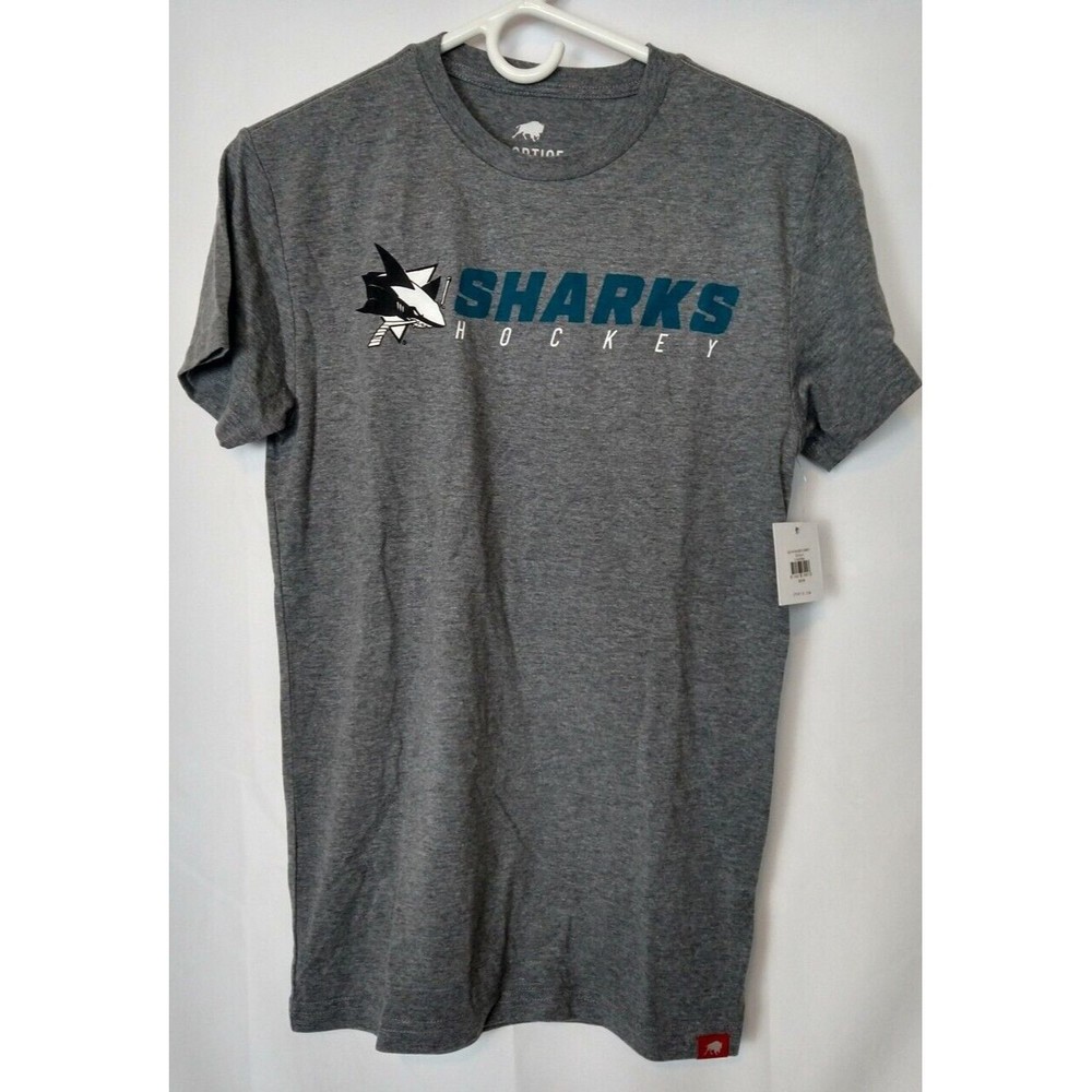 Men's Sharks Hockey Gray Short Sleeve T-shirt Small